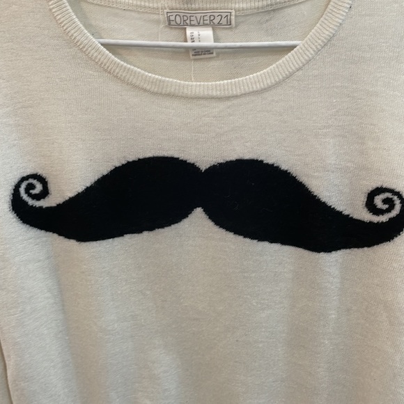Forever 21 mustache crop top sweater - Picture 2 of 3
